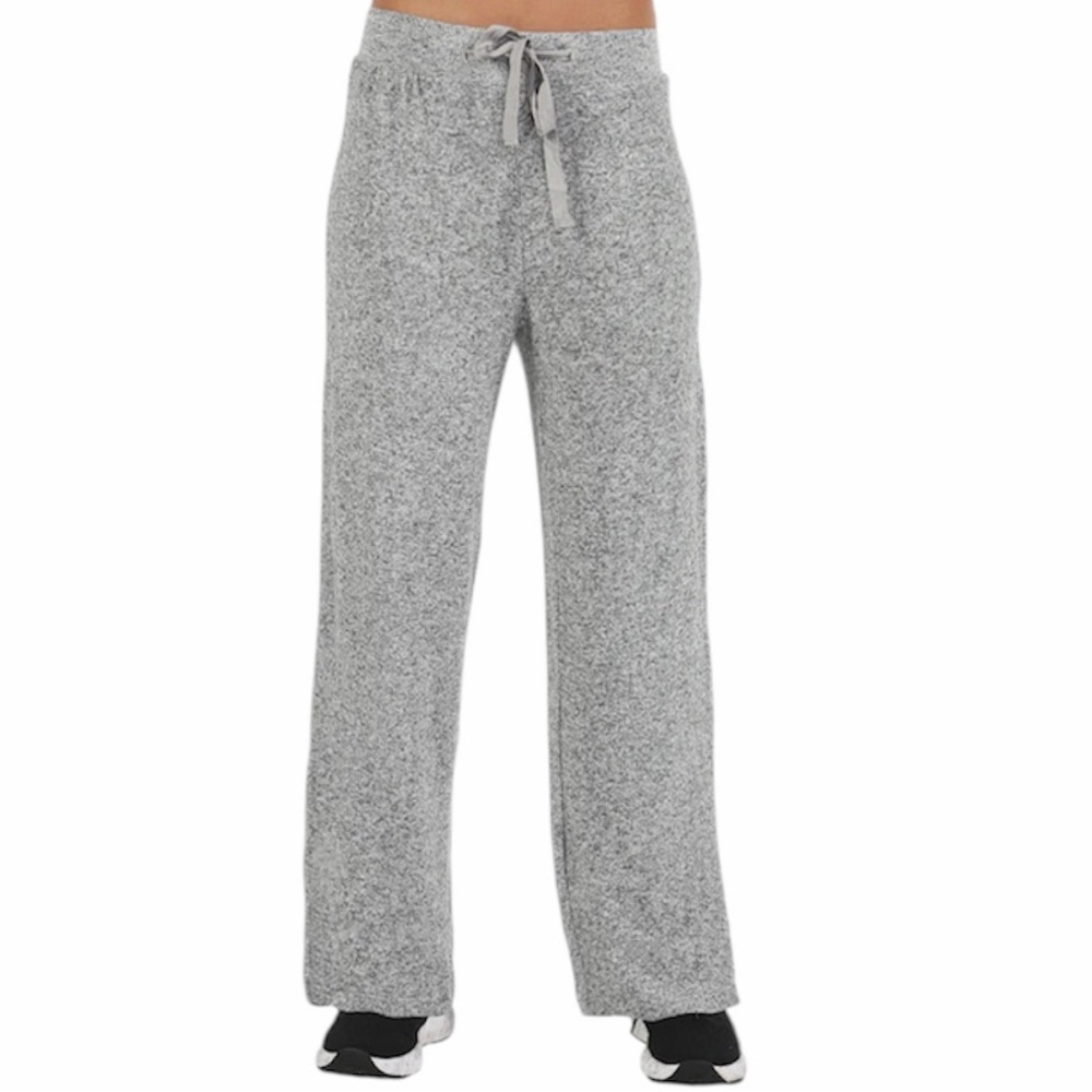 LA CERA Women Large The Comfort Collection Wide Leg Heather Grey‎ Pants